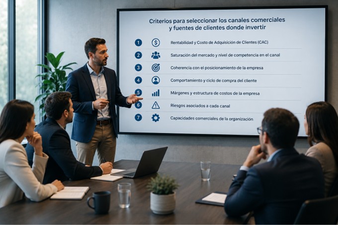 Criterios para seleccionar los canales comerciales de captación de clientes