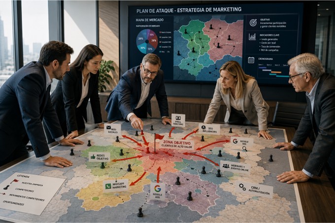 Acciones y herramientas de marketing para alcanzar los objetivos comerciales y de crecimiento